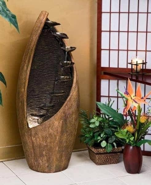 Modern Indoor Water Feature with Zen Garden Accents