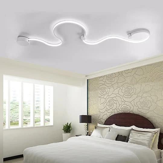 Modern Bedroom with Artistic LED Ceiling Light