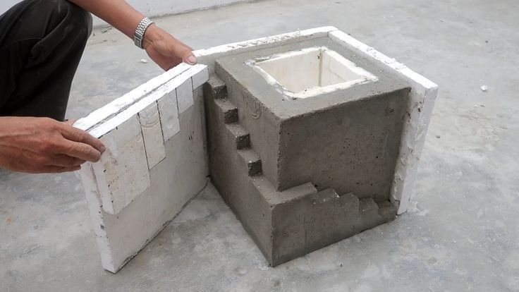 Concrete Casting Mold with Stair-Step Interior for DIY Projects